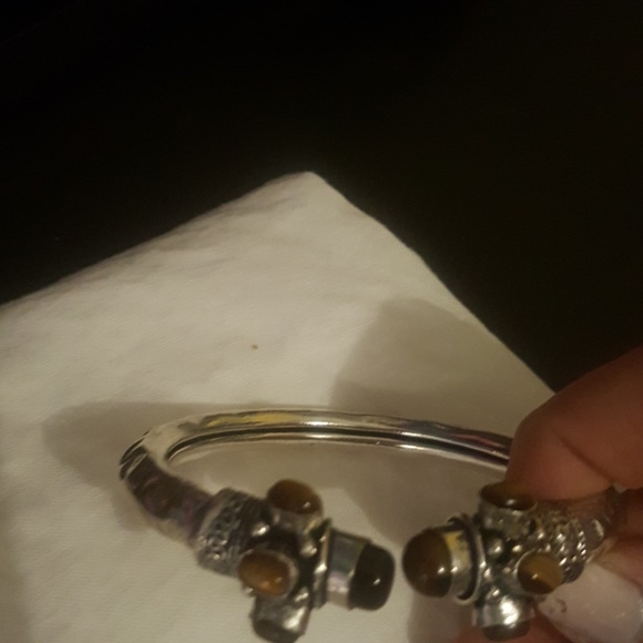 Tigers eye Sterling cuff bracelet. Turkish import - Picture 2 of 4